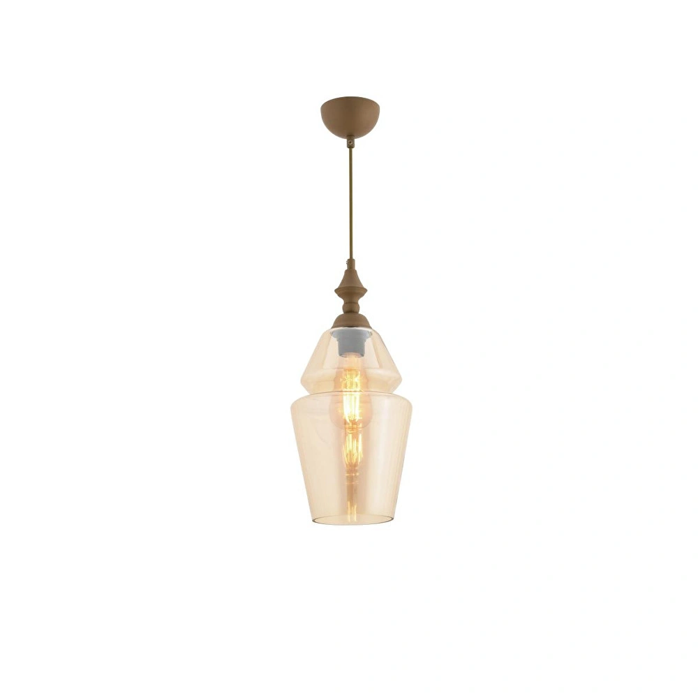 Apliqa Leila Tekli Elegant Camlı Eskitme Modern Sarkıt Avize görseli 2
