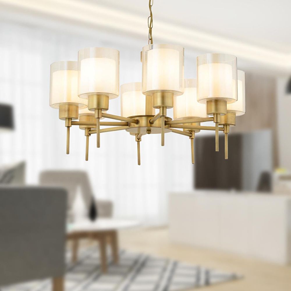 Apliqa Goldie 8 Li Eskitme Modern Yatak Odası Salon Avize görseli 1