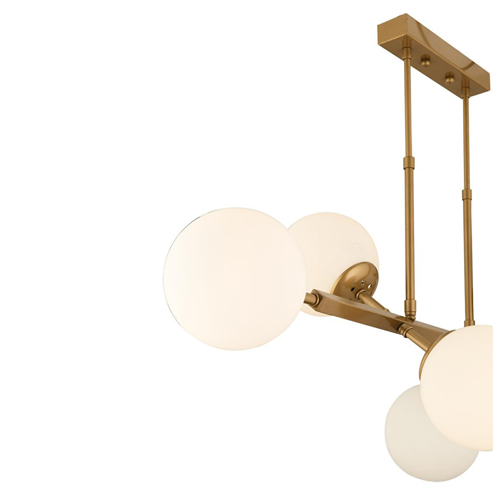 Apliqa Nazar 6lı Eskitme Modern Tasarım Yemek Odası, Yatak Odası Salon Avize görseli 4