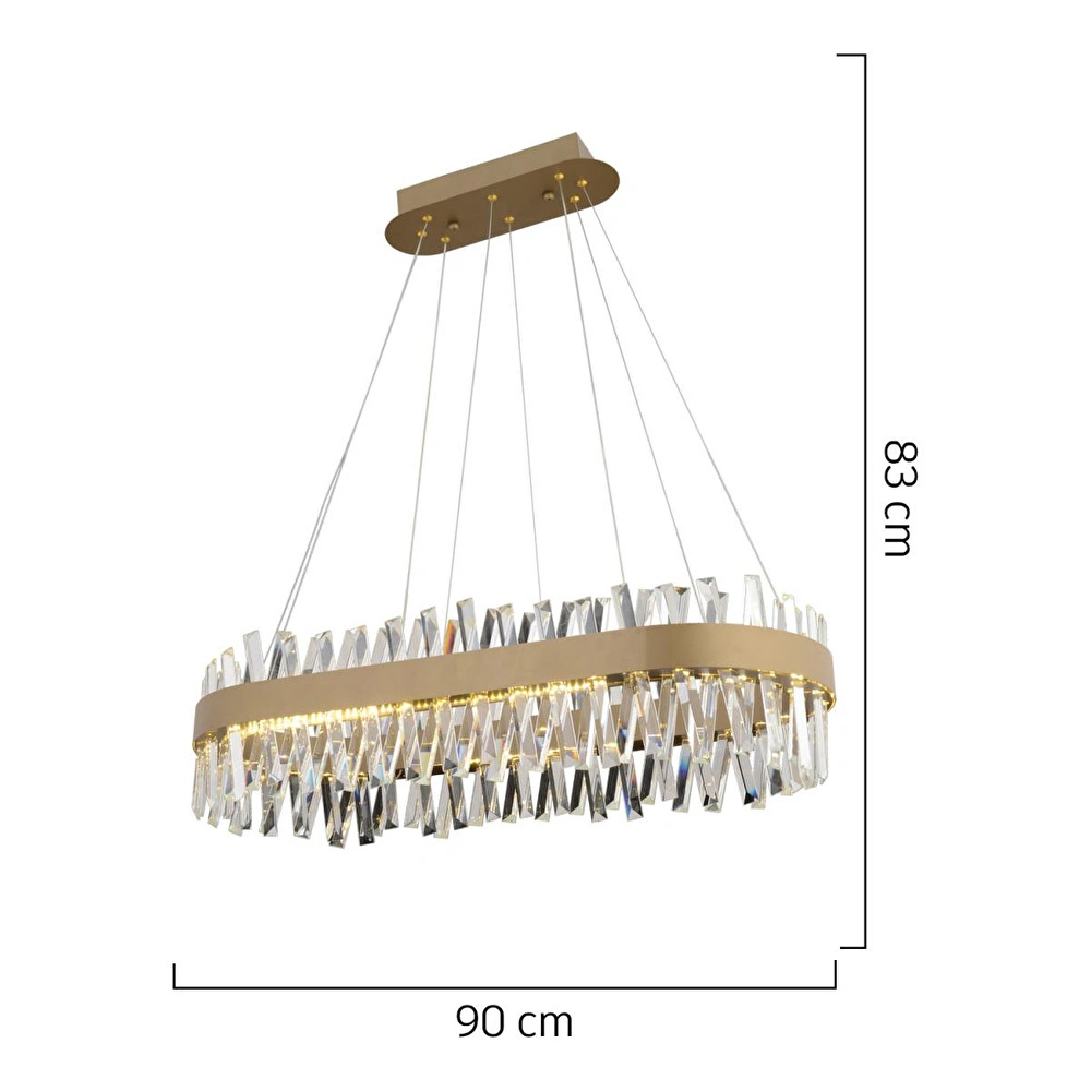 Apliqa Brampton 6'lı Sıralı Eskitme 3 Renkli 100 Watt Ledli Yemek Masası Üstü, Oturma Odası, Salon Avize görseli 5