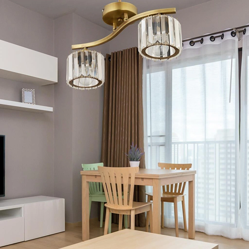 Apliqa Tufty 2li Eskitme Kristalli Modern Yatak Odası Salon Kristal Avize görseli 1