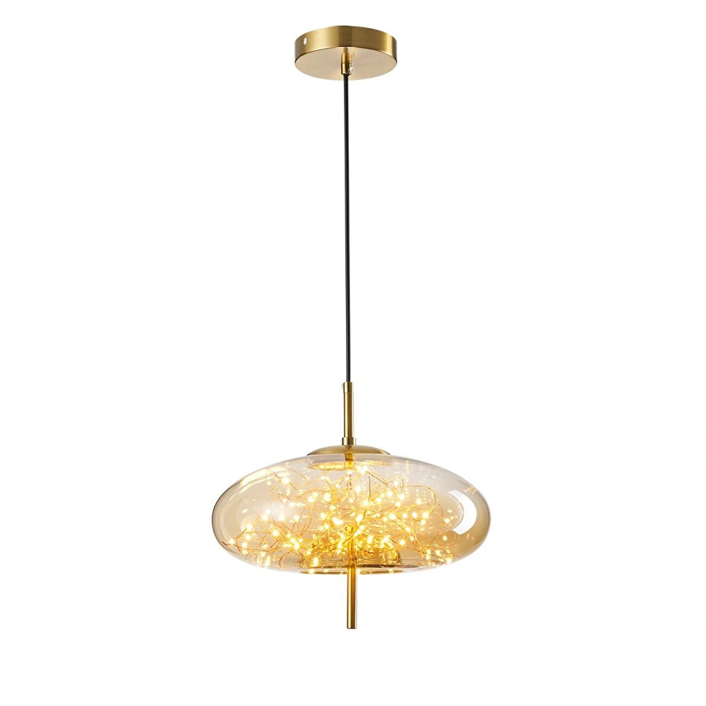 Apliqa Zuna 10 Watt 3000k Eskitme Bal Camlı Tekli Peri Led Sarkıt Avize görseli 1