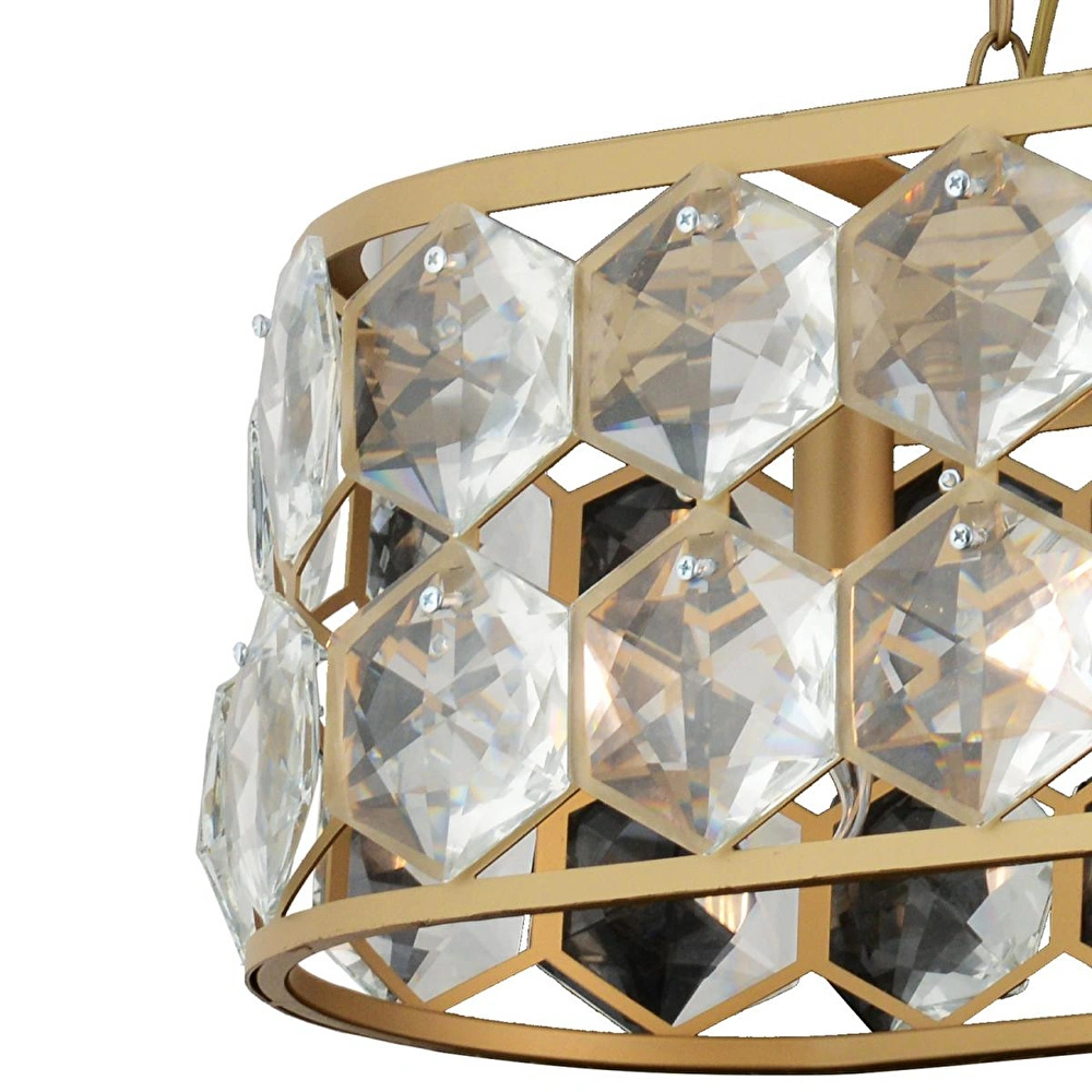 Apliqa Roman 5'li Sıralı Eskitme Kristalli Taşlı Modern Tasarım Kristal Salon Avize görseli 4
