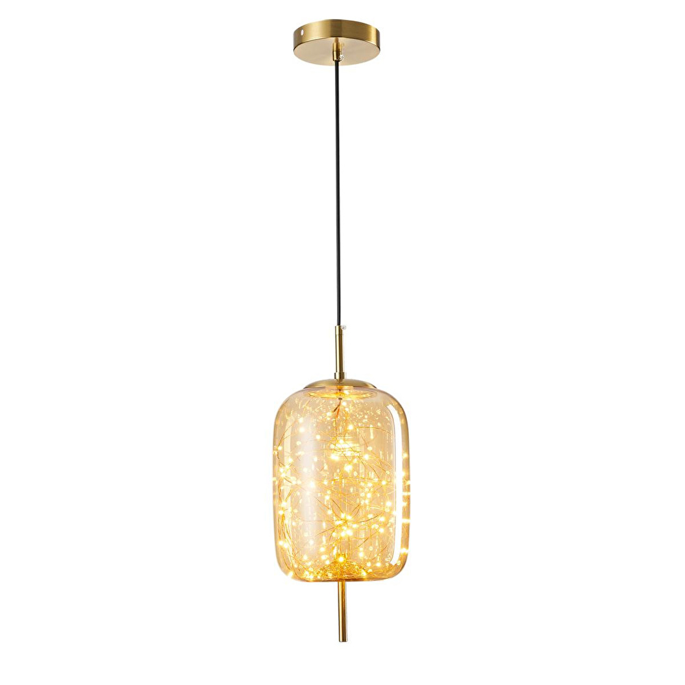 Apliqa Lewi 10 Watt 3000k Eskitme Bal Camlı Tekli Peri Led Sarkıt Avize görseli 2