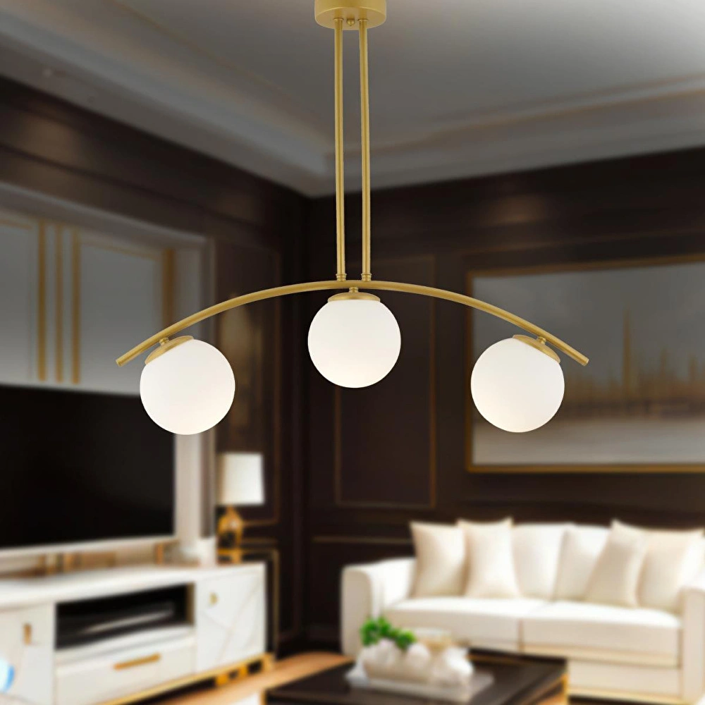 Apliqa Fralde 3 Lü Gold Modern Mutfak Cafe Restoran Için Uygun Retro Salon Avize görseli 1