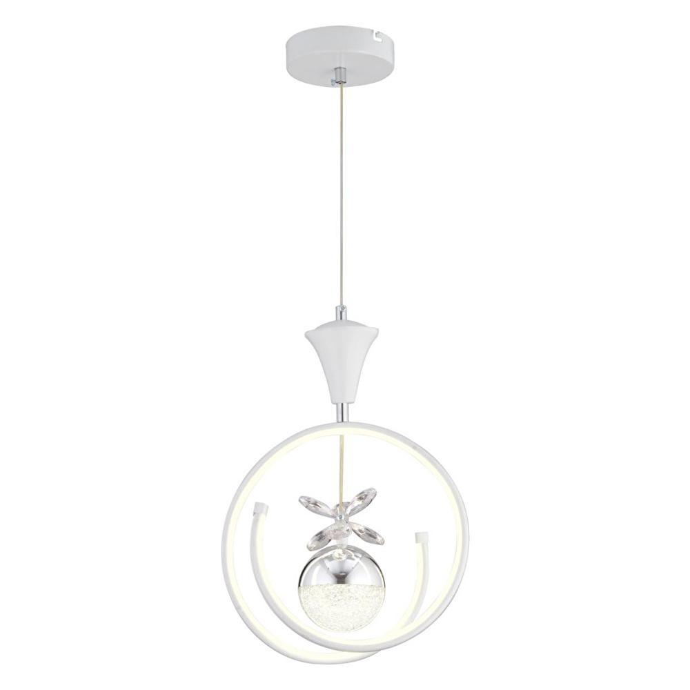 Apliqa Mengü Tekli Beyaz Krom 3 Renkli 36 Watt Ledli Modern Oturma Odası, Koridor, Salon Led Avize görseli 2