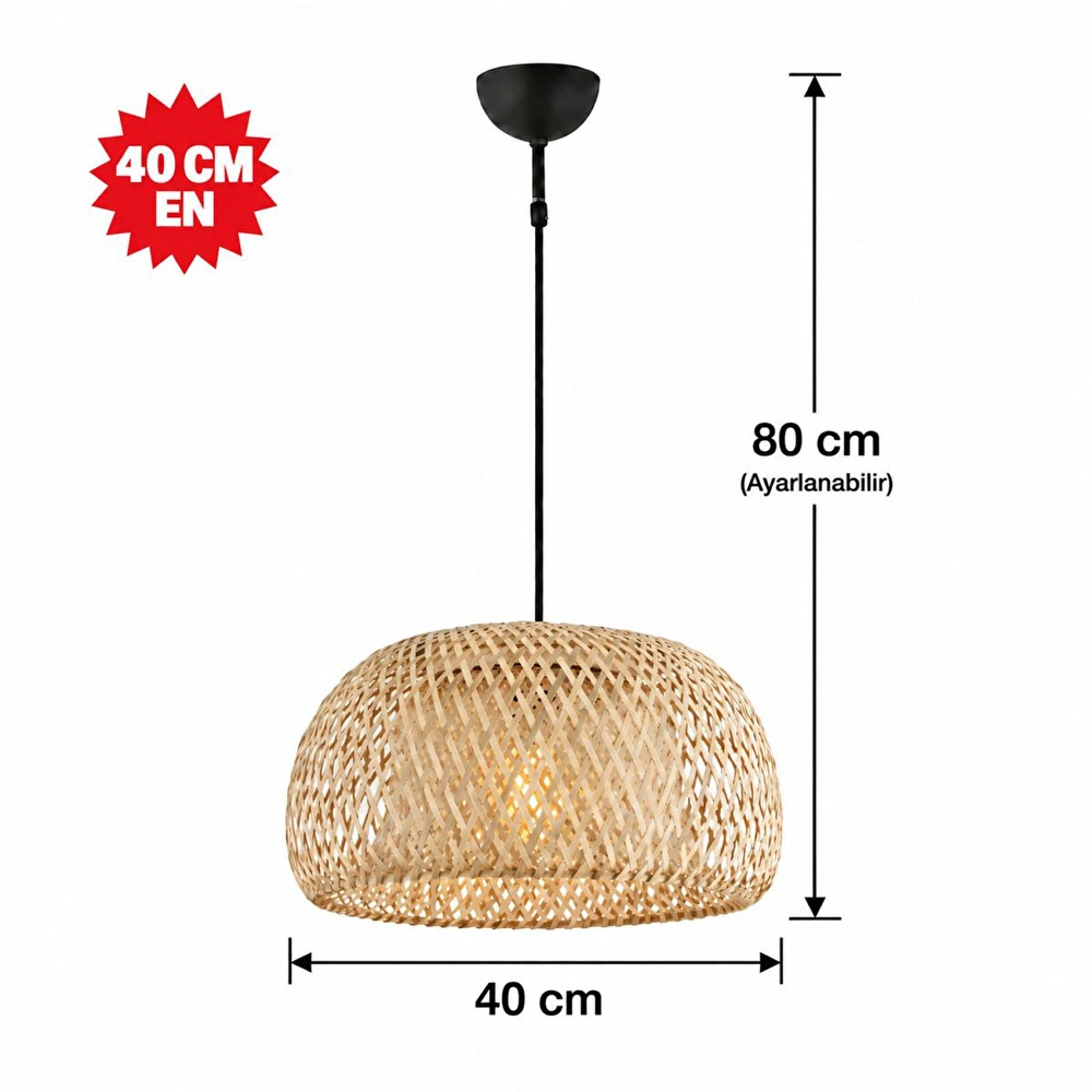 Apliqa Briella Tekli Rattan Modern Tasarım Oturma Odası Avize görseli 5