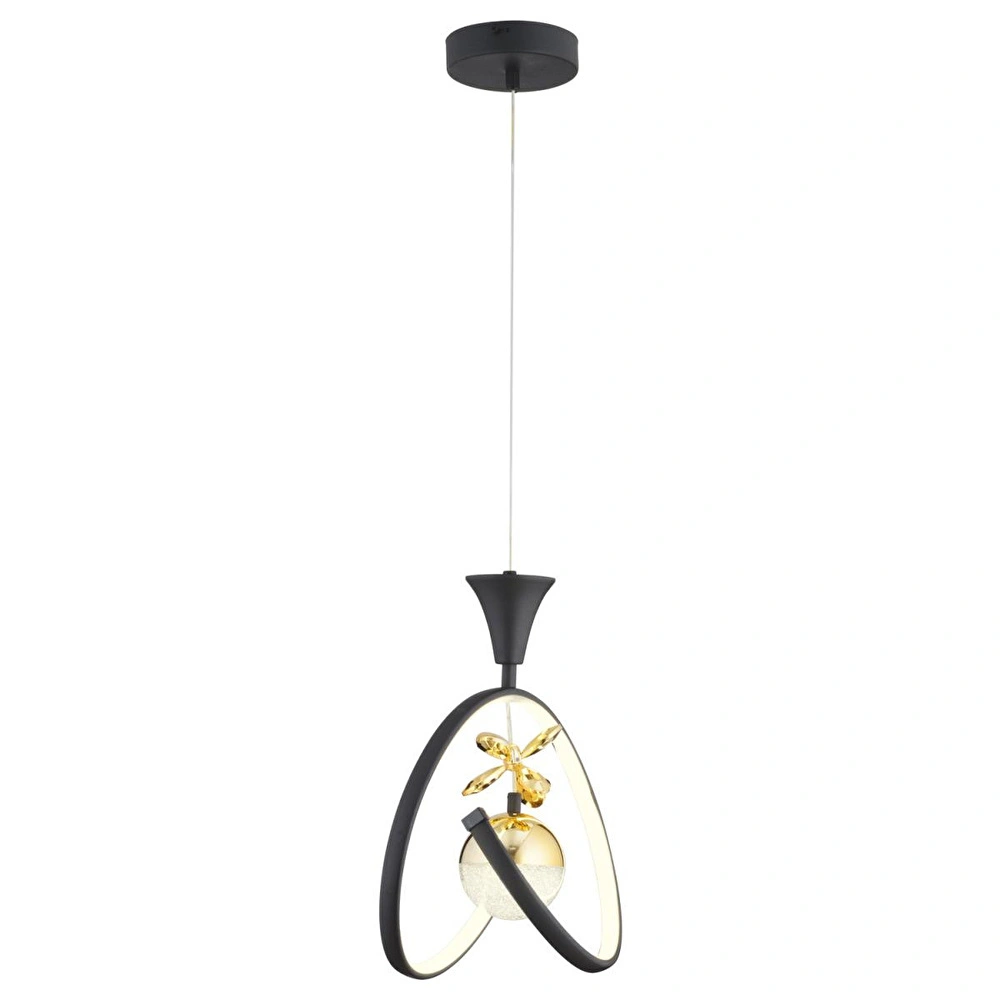 Apliqa Mengü Tekli Siyah Gold 3 Renkli 36 Watt Ledli Modern Oturma Odası, Koridor, Salon Led Avize görseli 3