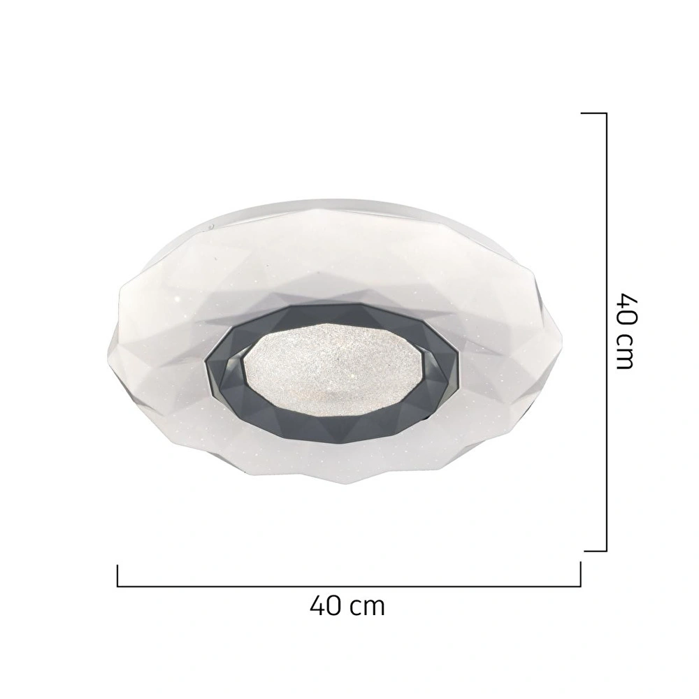 Apliqa Paris Tekli Beyaz 3 Renkli 37 Watt Ledli Modern Oturma Odası, Koridor, Salon Led Avize görseli 5