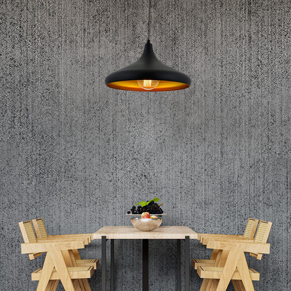 Apliqa Pera Siyah Tekli Modern Retro Sarkıt Retro Salon Avize görseli 1