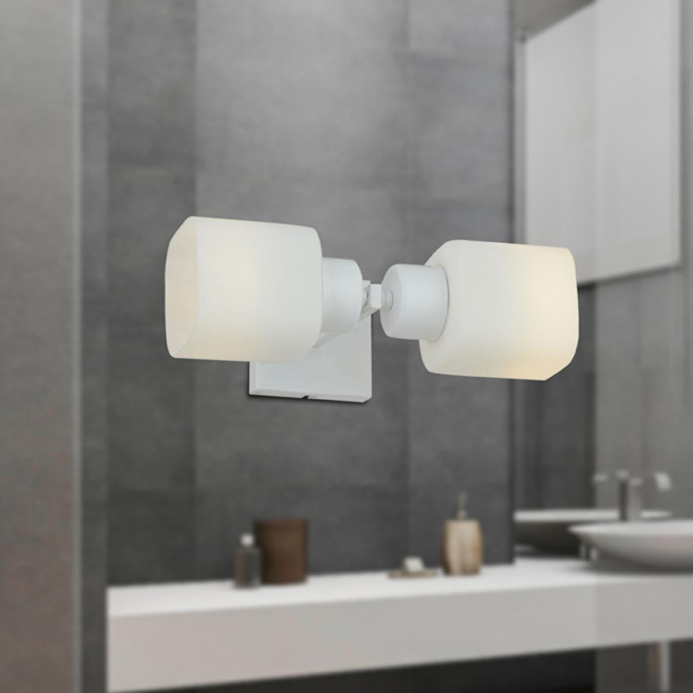 Apliqa Armin 2li Beyaz Duvar Lambası Ayna Üstü-yanı Modern Banyo Aplik görseli 2