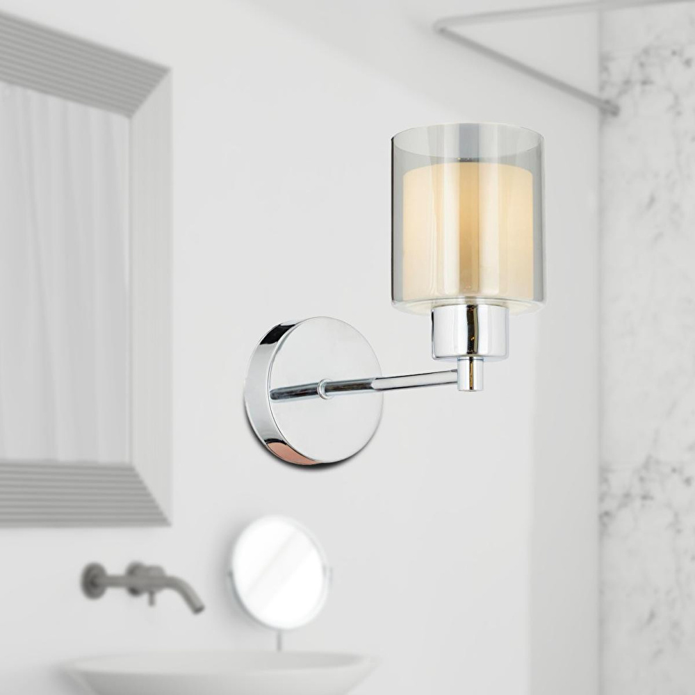 Apliqa Goldie Krom Kaplama Duvar Lambası Yatak Odası-yatak Başı-banyo İçin Modern Aplikli̇k görseli 2