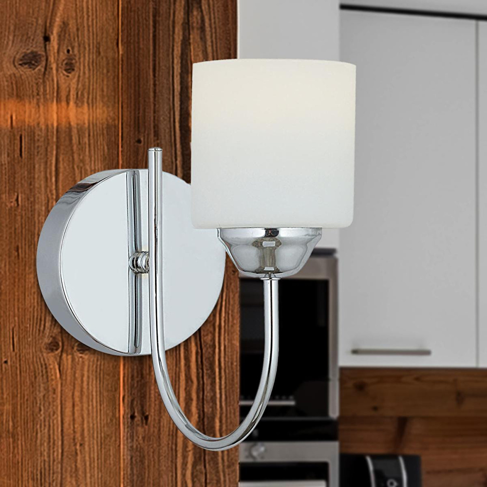 Apliqa Esila Krom Kaplamalı Duvar Lambası Yatak Odası-yatak Başı-banyo İçin Modern Aplik görseli 3