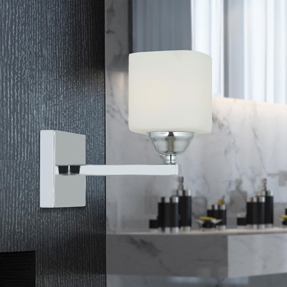Apliqa Minel Krom Kaplama Duvar Lambası Yatak Odası-yatak Başı-banyo İçin Modern Aplik görseli 1