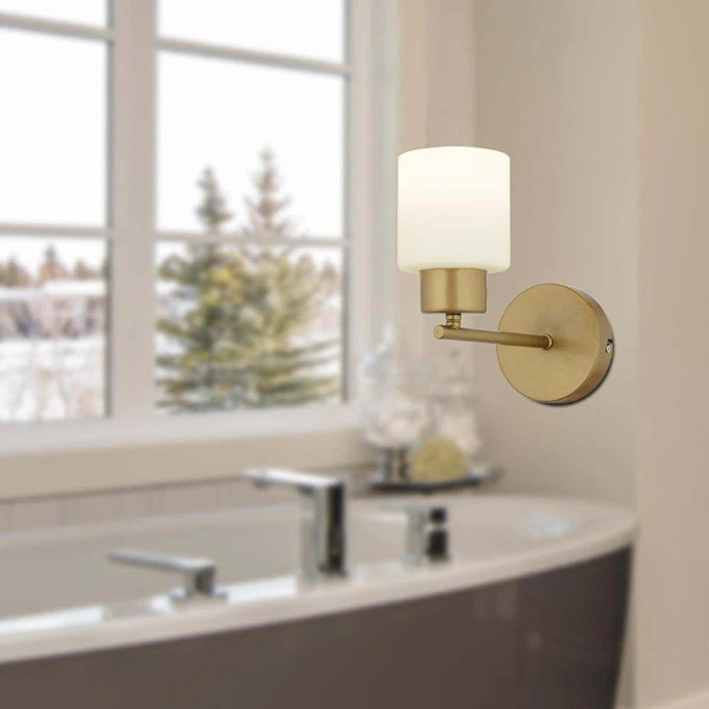 Apliqa Lima Eskitme Beyaz Cam Duvar Lambası Yatak Odası-yatak Başı-banyo İçin Modern Aplik görseli 1
