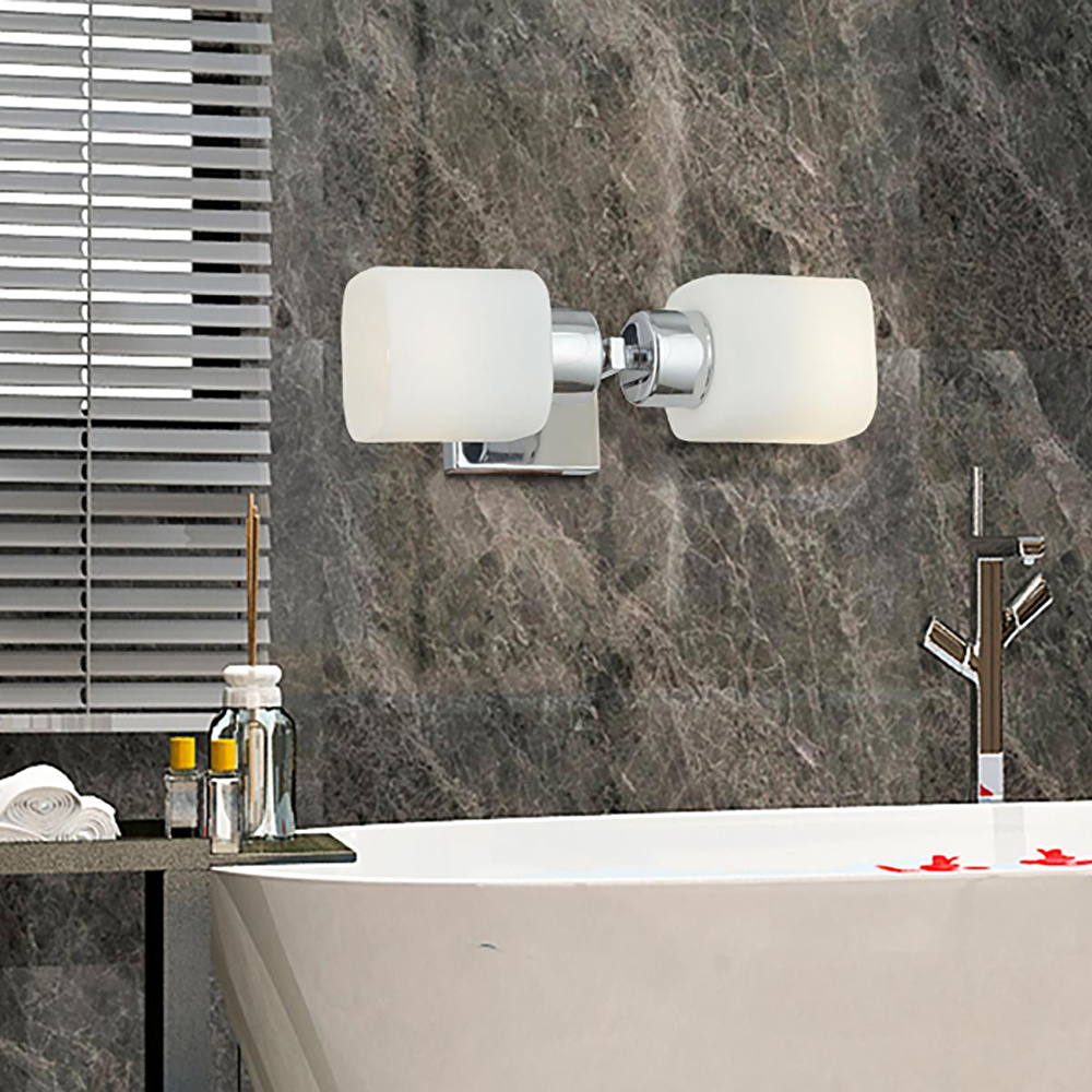 Apliqa Armin 2li Krom Kaplama Duvar Lambası Ayna Üstü-yanı Modern Banyo Aplik görseli 1