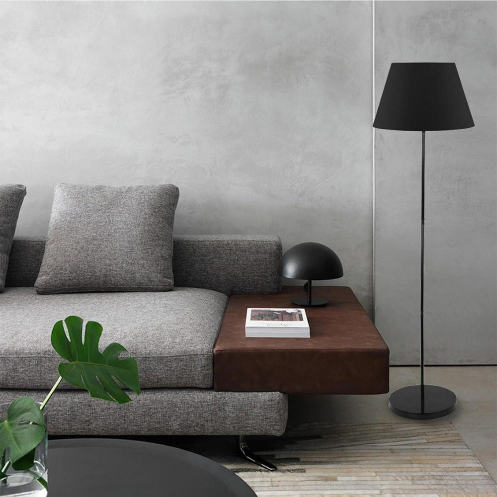 Apliqa Flora Tekli Siyah Şapkalı Siyah Dekoratif Modern Tasarım Retro Salon Lambader görseli 1