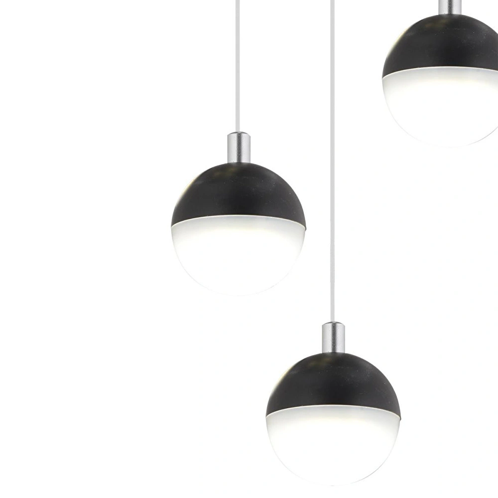 Apliqa Ekin 3'lü Yuvarlak 30 Watt Siyah Ledli Kelebek Detaylı Modern Koridor, Yatak Odası Salon Sarkıt Led Avize görseli 4