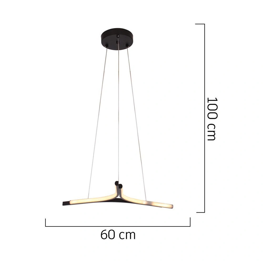 Apliqa Simon Mat Siyah Boyalı 30 Watt Led 300k Salon Oturma Odası Genç Odası Ledli Avize görseli 5