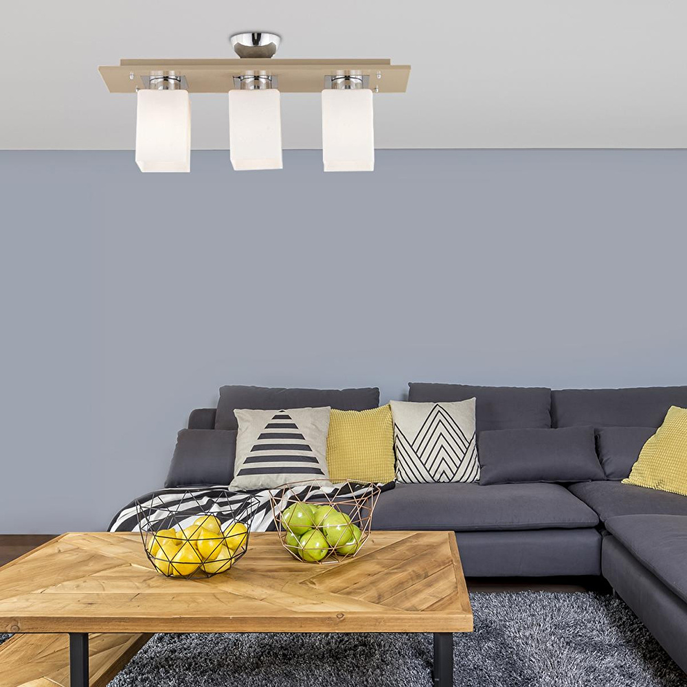 Apliqa Atlas 3 Lü Sıralı Kahve Modern Genç Odası Mutfak- Banyo Mutfak Salon Spot Avize görseli 1