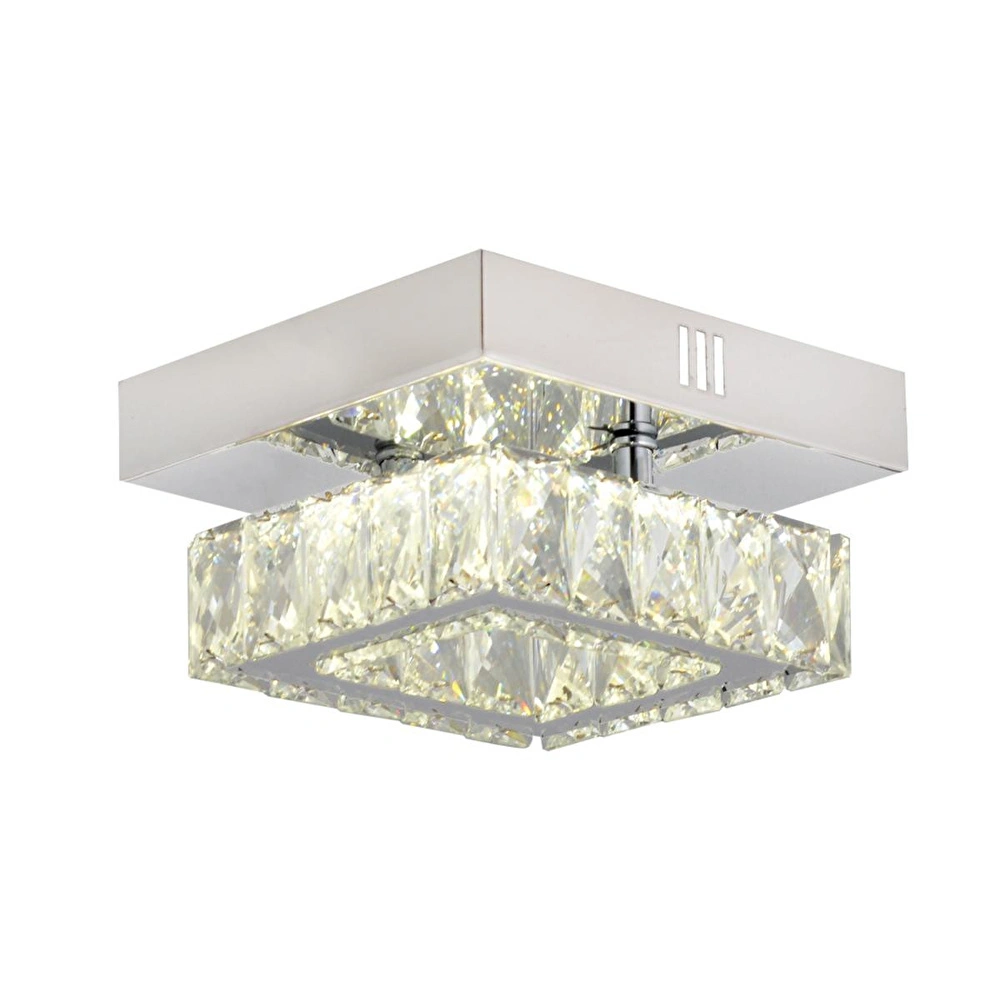Apliqa Modina Tek Katlı Krom 3 Renkli 20 Watt Ledli 3 Renkli Kristalli Taşlı Modern Tasarım Led Kristal Salon Avize görseli 2