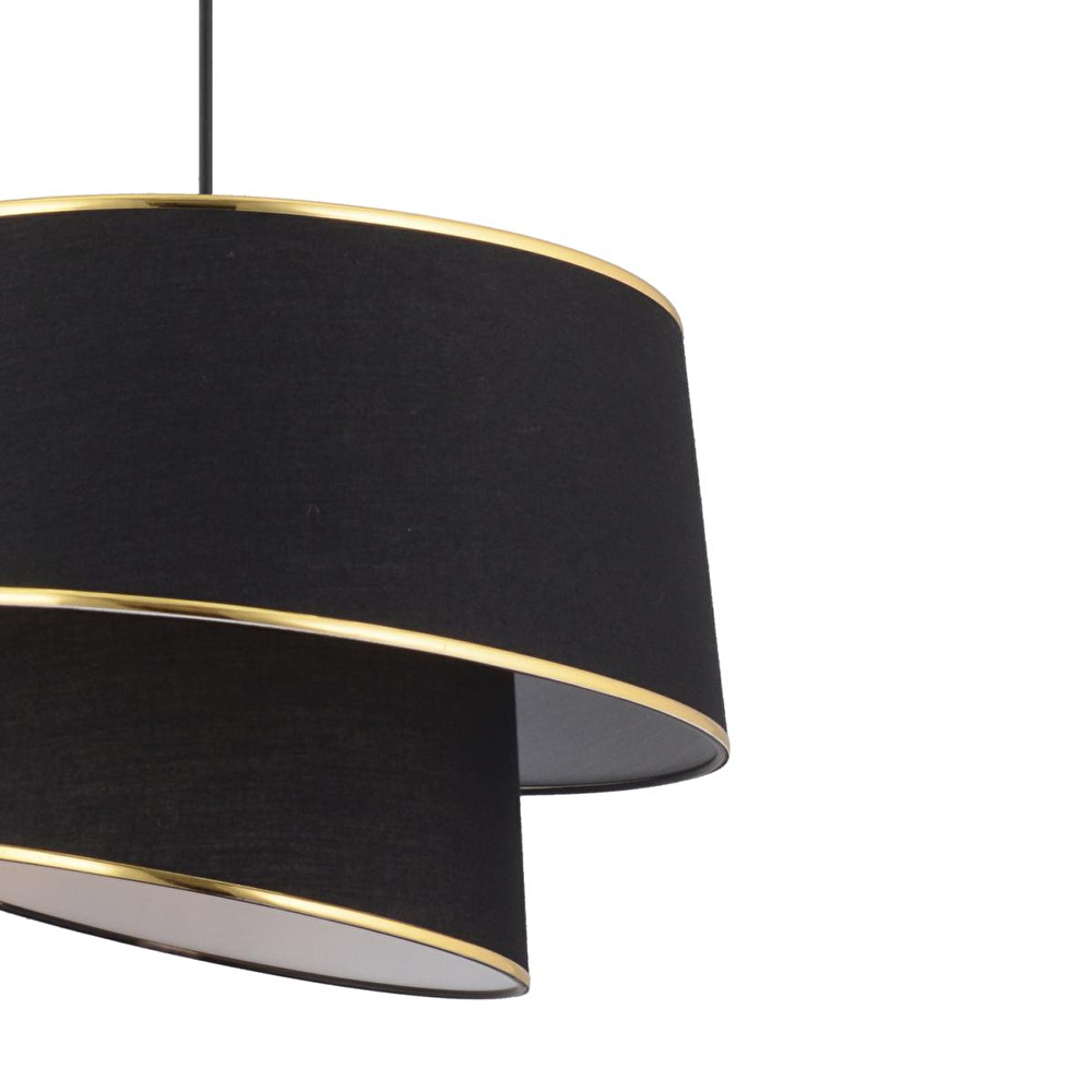 Apliqa Paoni 2 Katlı Siyah Gold Detaylı Modern Koridor,yatak Odası Salon Avize görseli 4