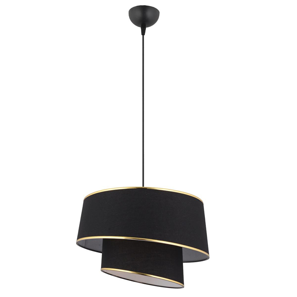Apliqa Paoni 2 Katlı Siyah Gold Detaylı Modern Koridor,yatak Odası Salon Avize görseli 3