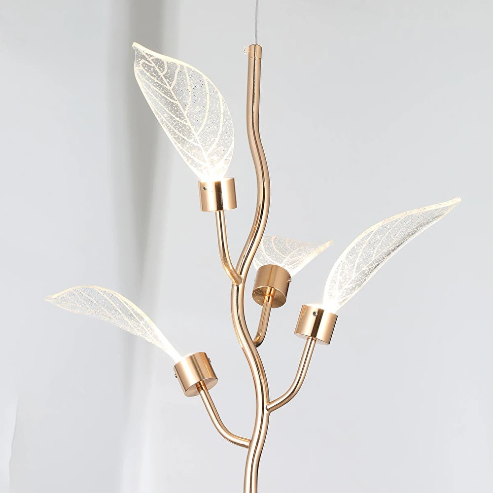 Apliqa Liria Gold Yaprak Desenli Sarkıt Led Avize görseli 5