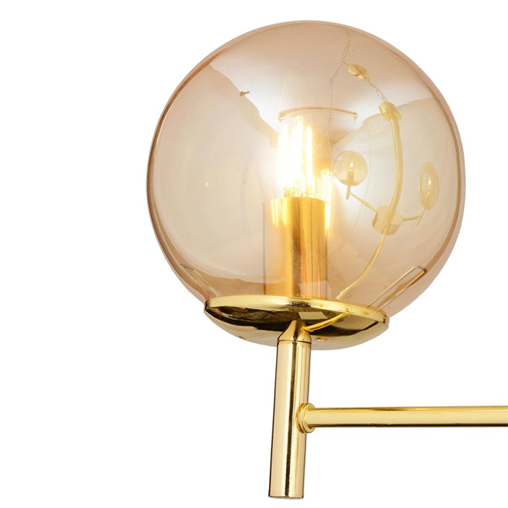 Apliqa Minar 3lü Gold Kaplama Modern Yatak Odası Salon Avize görseli 4