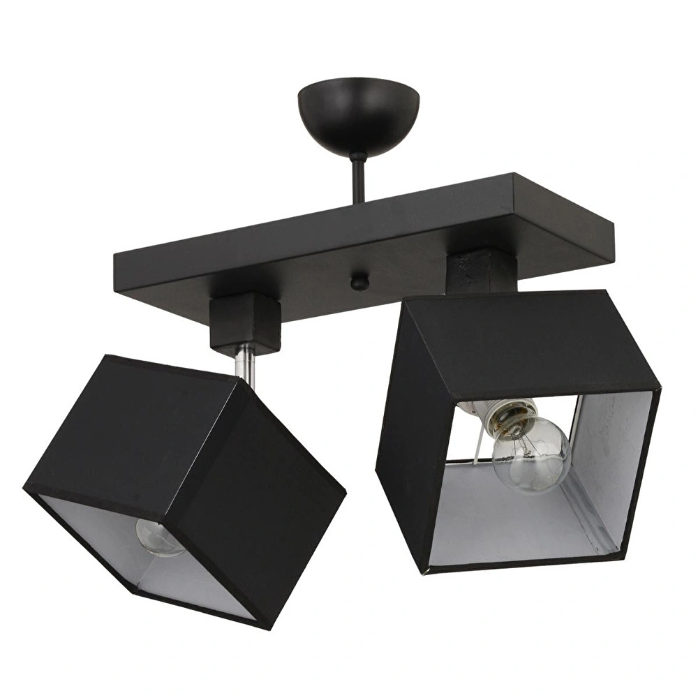 Apliqa Grande 2li Siyah Modern Koridor Mutfak Salon Plafonyer Avize görseli 2