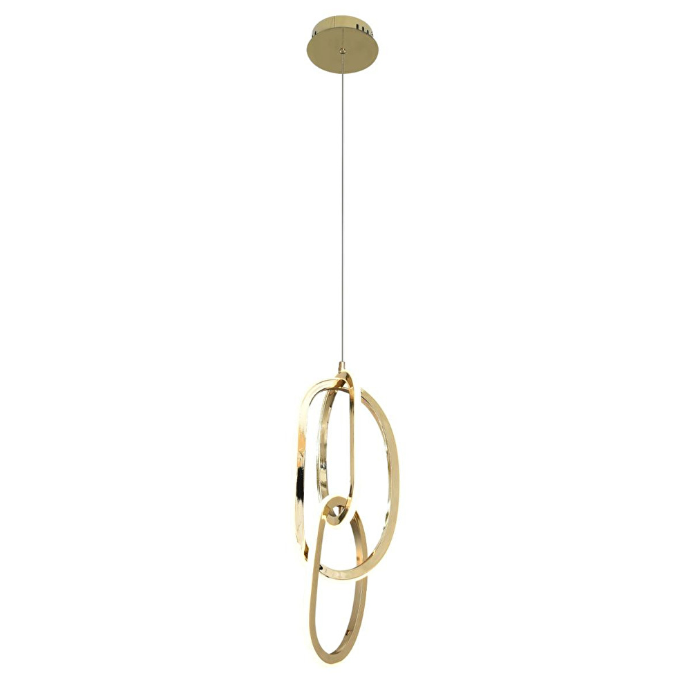 Apliqa Cara Gold Kaplamalı 66 Watt Led Sarkıt Salon 3 Renk Ledli Modern Tasarım Avize görseli 2