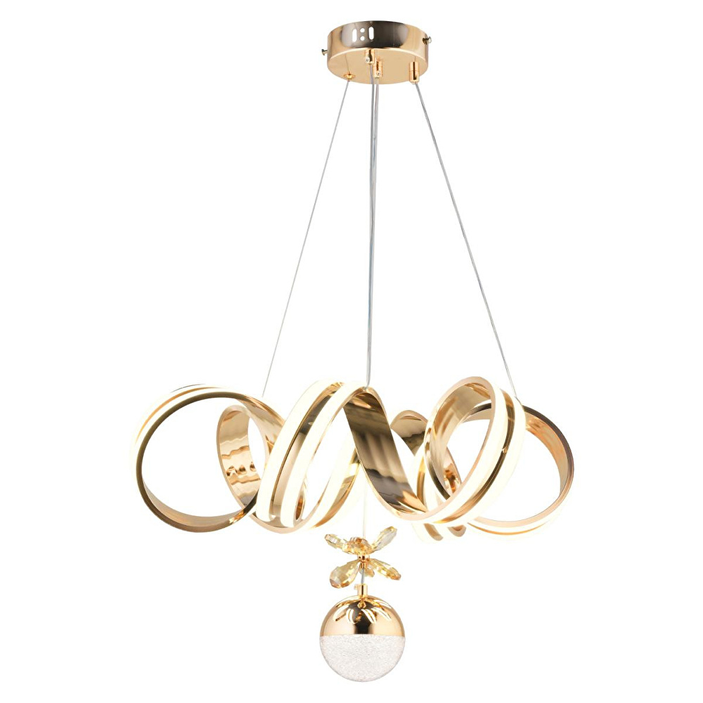 Apliqa Amott Gold 3 Renkli 150 Watt Kristal Ledli Kelebek Led Top Avize Modern Oturma Odası Salon Sarkıt Avize görseli 3