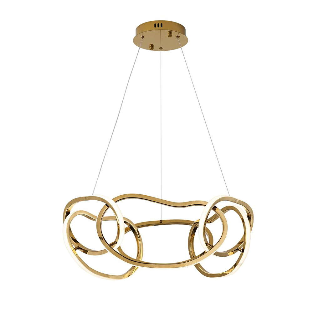 Apliqa Quon 6'lı Gold 110 Watt Yuvarlak Modern Sarkıt Salon Led Avize görseli 2