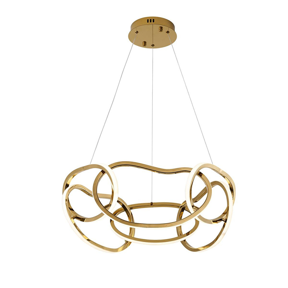 Apliqa Quon 6'lı Gold 110 Watt Yuvarlak Modern Sarkıt Salon Led Avize görseli 5
