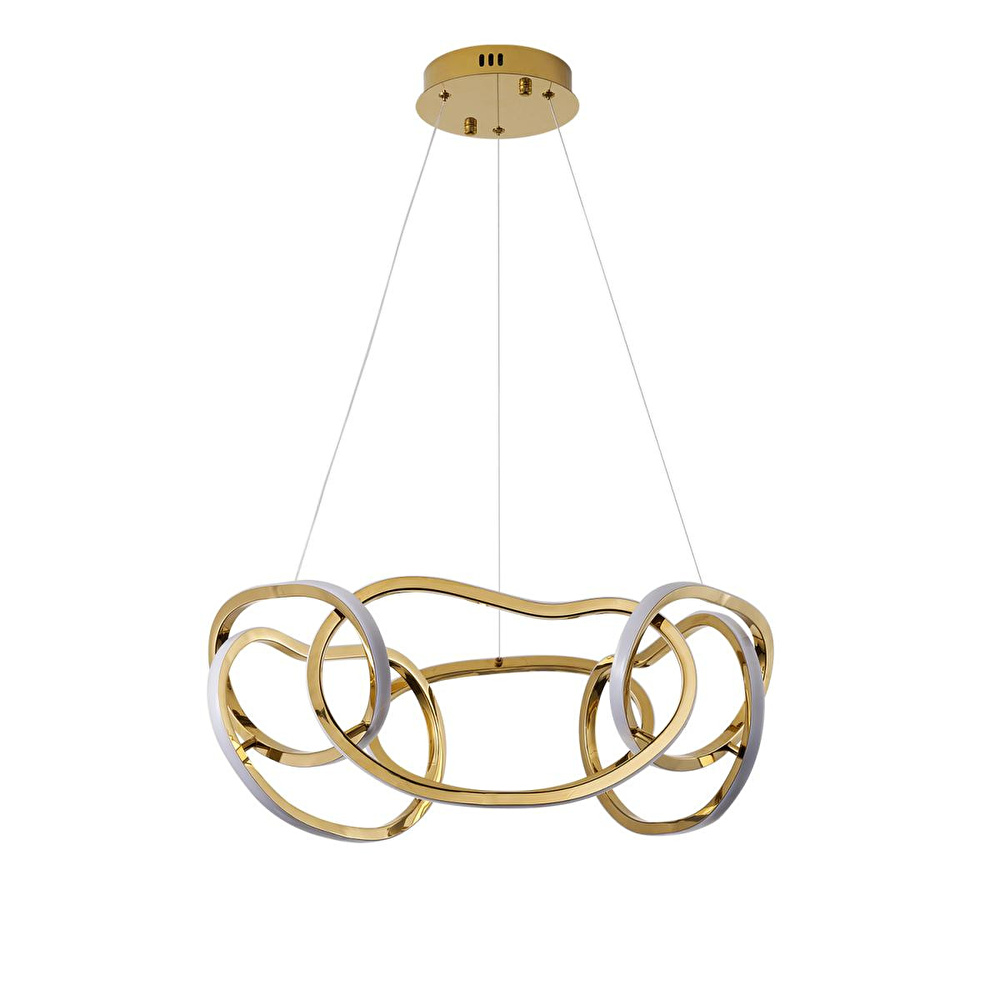 Apliqa Quon 6'lı Gold 110 Watt Yuvarlak Modern Sarkıt Salon Led Avize görseli 4