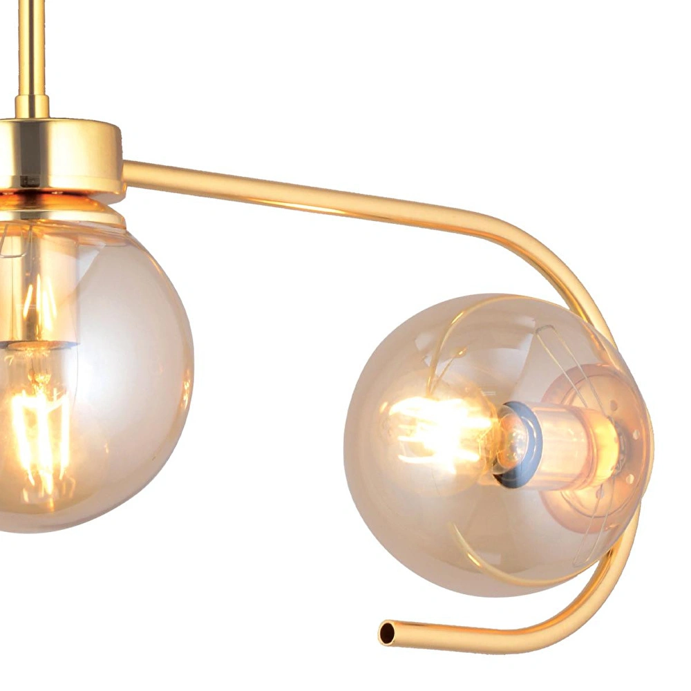 Apliqa Diaspor 3lü Sıralı Gold Modern Sarkıt Genç Odası Yatak Odası Retro Salon Avize görseli 4