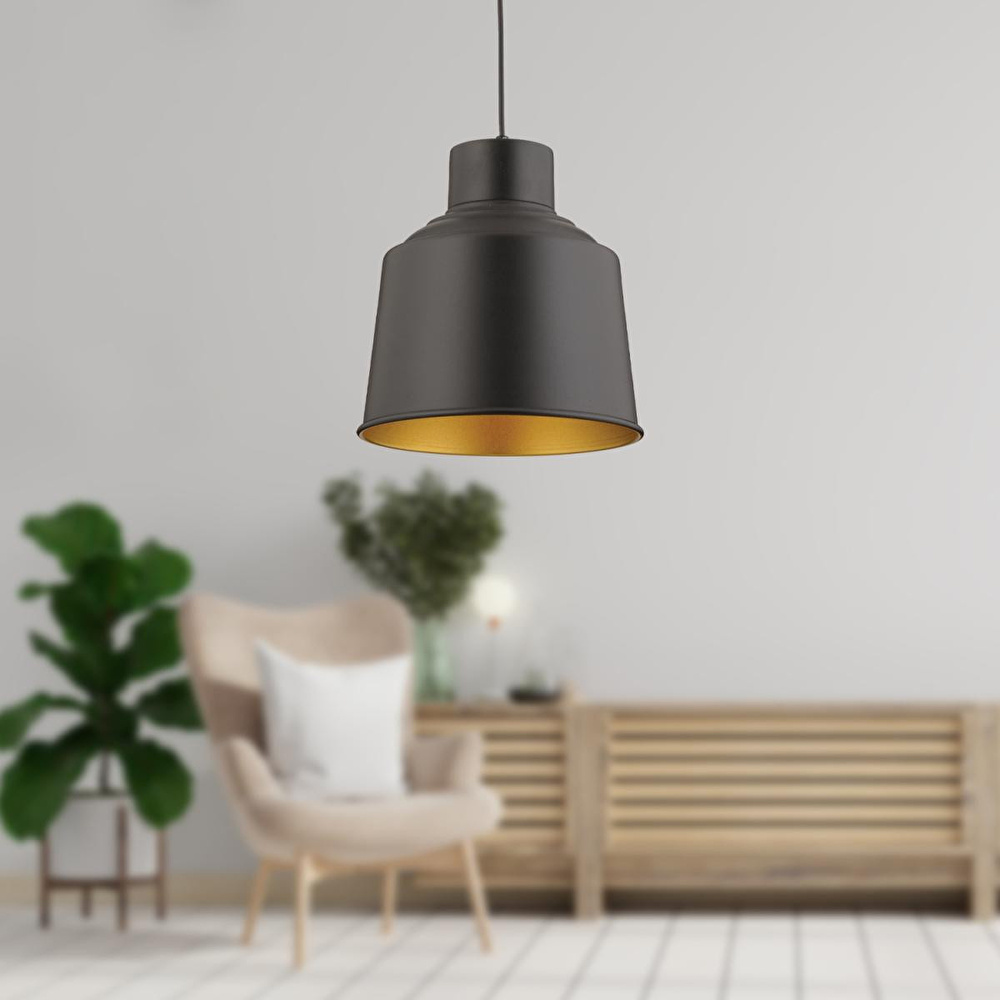 Apliqa Moena Siyah Modern Tekli Mutfak Cafe,restoran Için Uygun Retro Genç Odası Avize görseli 1