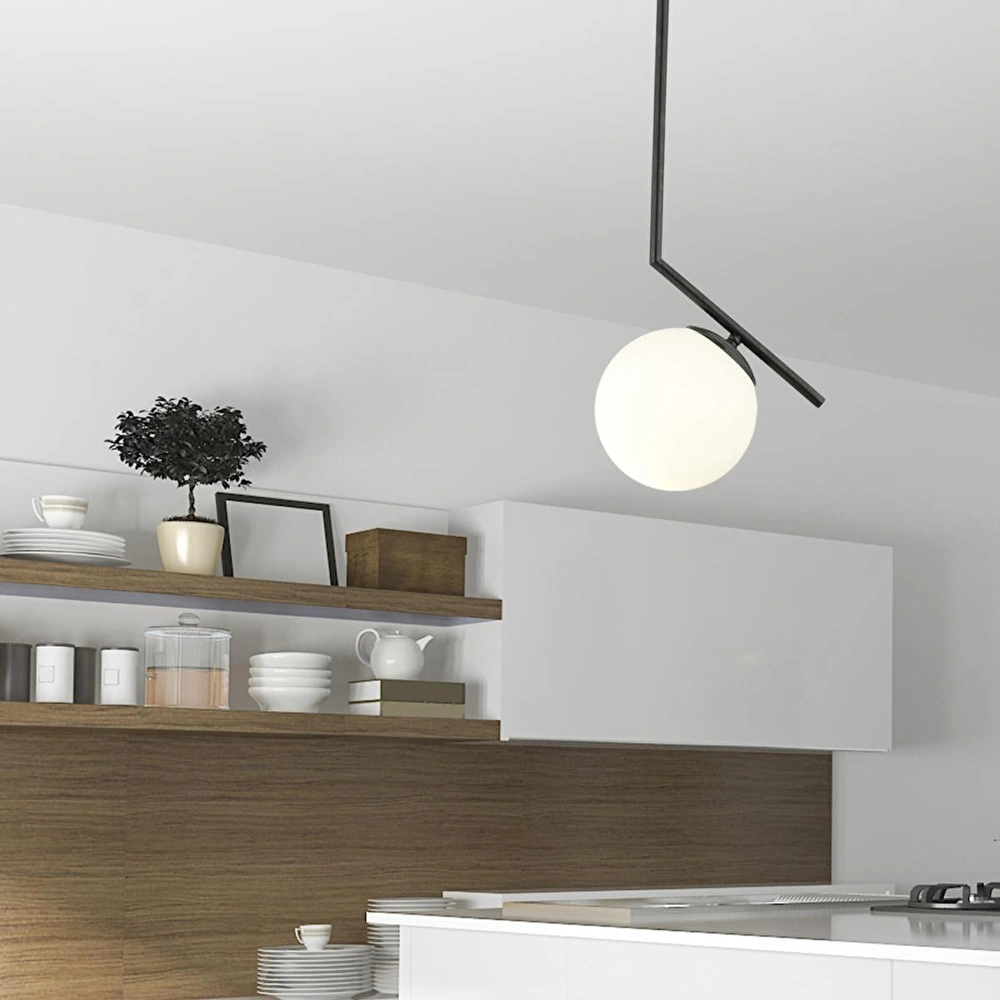 Apliqa Sara Tekli Siyah Sarkıt Modern Sarkıt Mutfak Salon Sarkıt Avize görseli 3