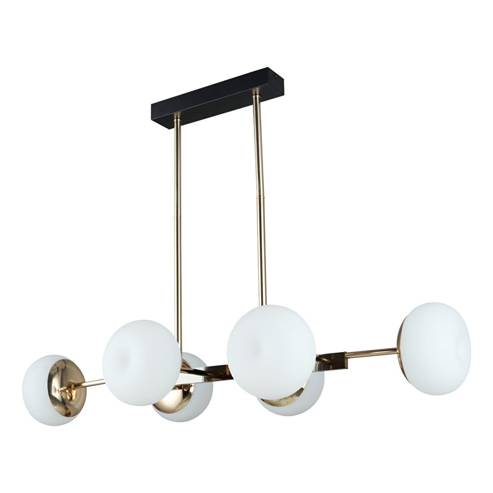 Apliqa Pura Sıralı Siyah Gold 60 Watt Modern Oturma Odası, Yemek Masası Üstü, Salon Avize görseli 3