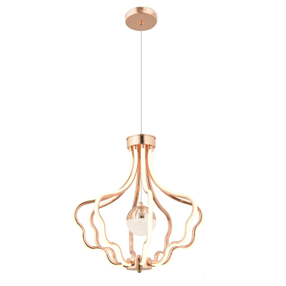 Apliqa Camelia Gold Kaplama 3 Renkli 50 Watt Ledli Modern Tasarım Oturma Odası,genç Odası,yatak Odası,salon Sarkıt Led Avize görseli 2