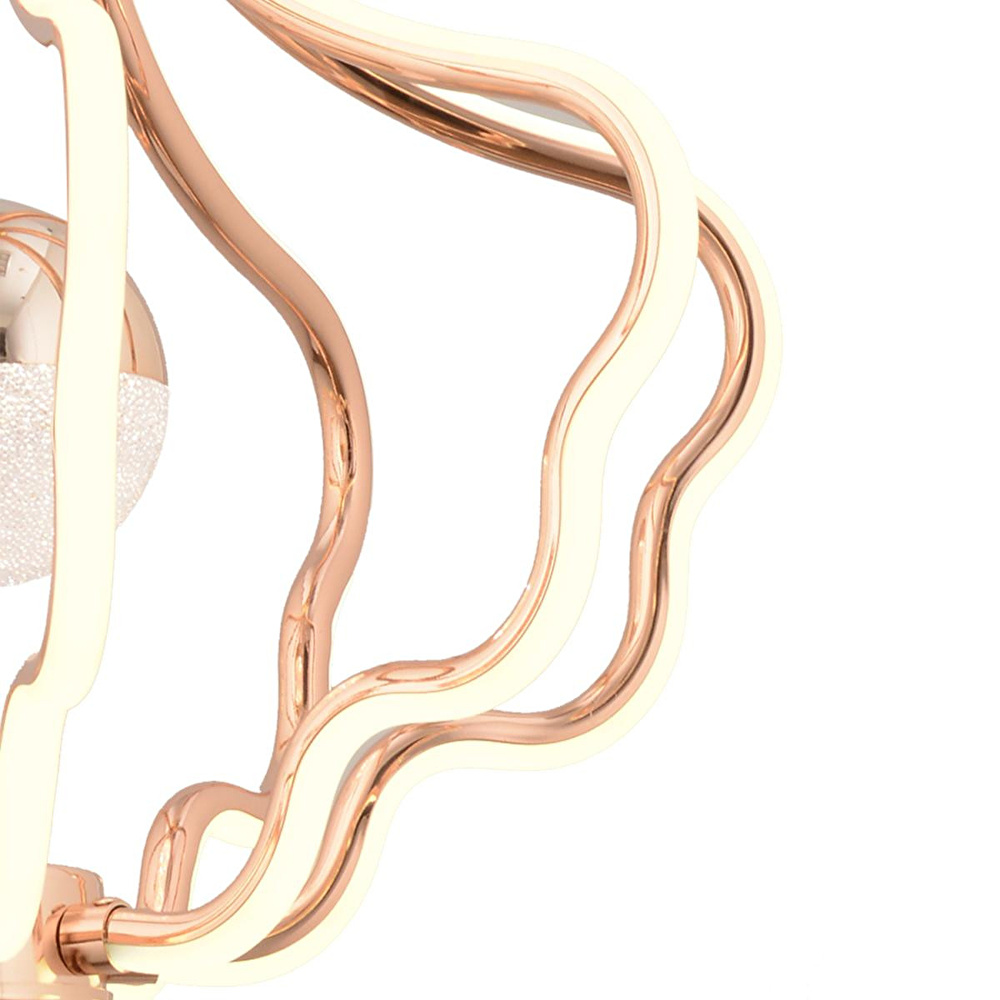 Apliqa Camelia Gold Kaplama 3 Renkli 50 Watt Ledli Modern Tasarım Oturma Odası,genç Odası,yatak Odası,salon Sarkıt Led Avize görseli 3