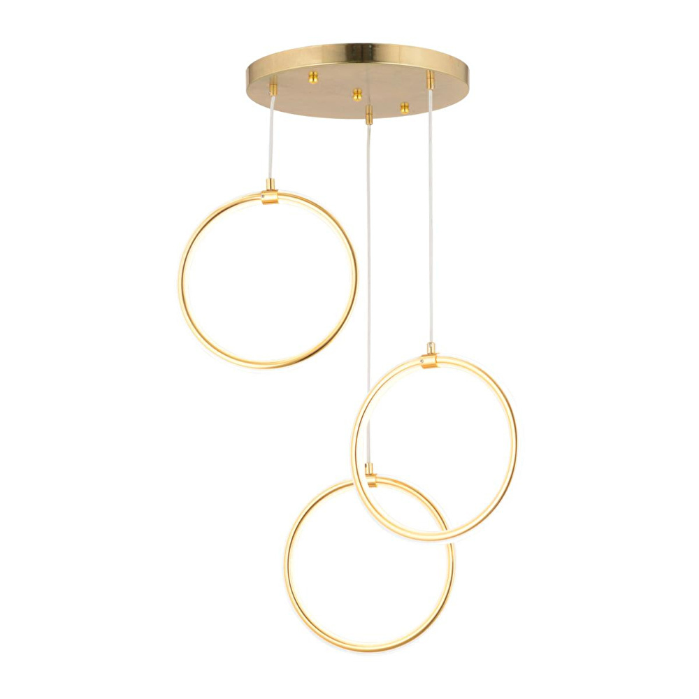 Apliqa Ruscello 3lü Gold Sarkıt 102 Watt Sarkıt Ledli Modern Mutfak Banyo Led Salon Sarkıt Avize görseli 2