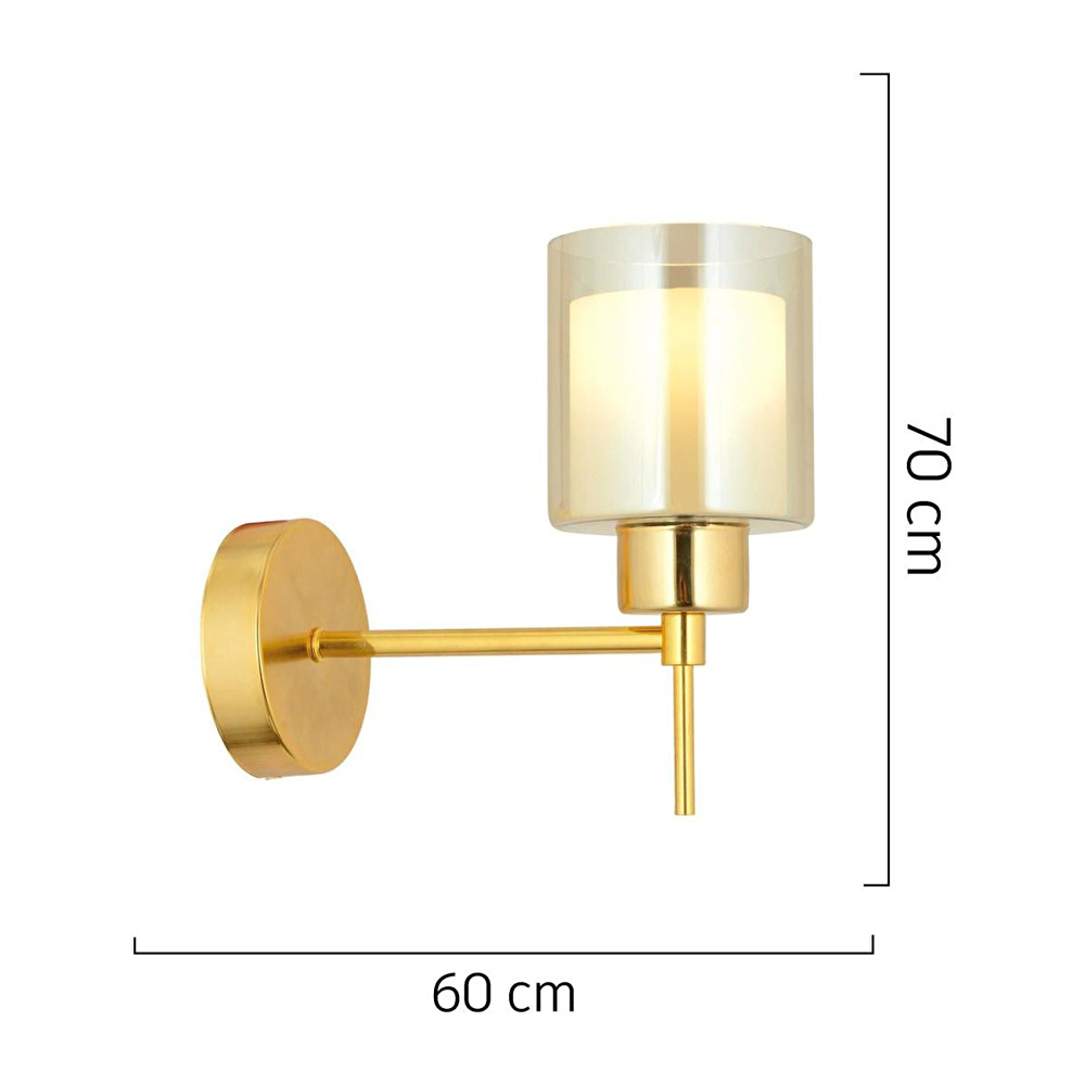 Apliqa Cemre 6 Lı Gold Modern Tasarım Yatak Odası Salon Avize-aplik Seti 3 Parça Avize-aplik Seti Seti görseli 2