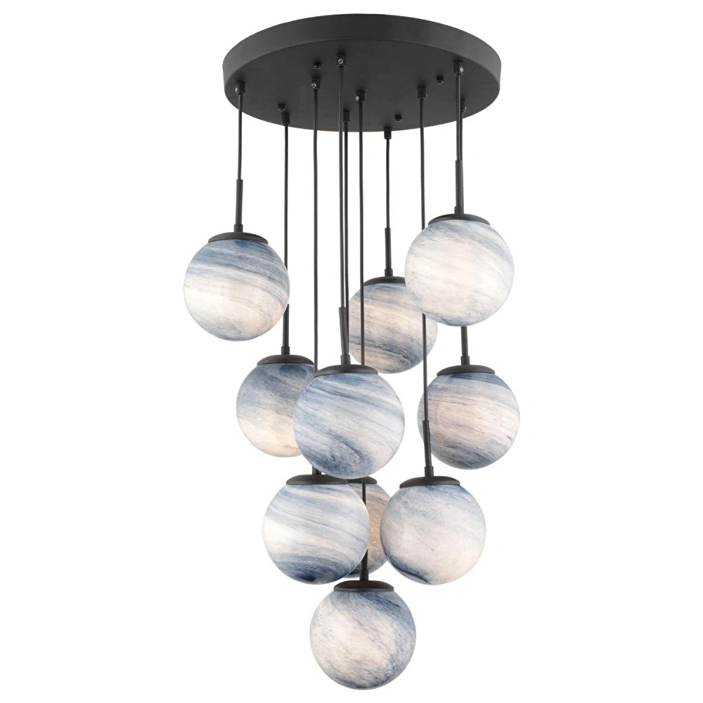 Apliqa Efser 10lu Yuvarlak Avi̇ze Modern Oturma Odası Salon Sarkıt Avize görseli 3