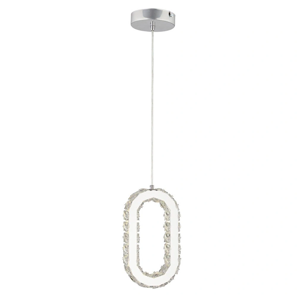 Apliqa Avignon 20 Watt Tekli Krom Ledli 3 Renkli Sarkıt Kristalli Taşlı Modern Tasarım Led Kristal Salon Avize görseli 2