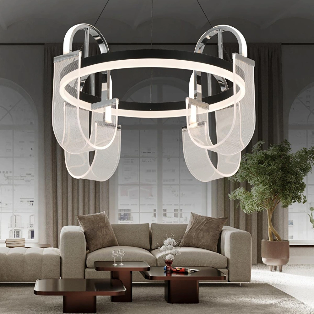 Apliqa Debora 4 Lü 65 Watt Ledli Modern Tasarım Oturma Odası Salon Avize görseli 1