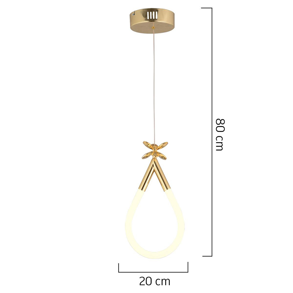 Apliqa Vojens Tekli Gold Ledli 11 Watt Kelebek Detaylı Modern Koridor, Yatak Odası Salon Sarkıt Led Avize görseli 5