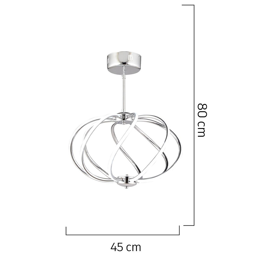Apliqa Gestel Krom Sarkıt 88 Watt Sarkıt Ledli Modern Mutfak Banyo Led Salon Sarkıt Avize görseli 3