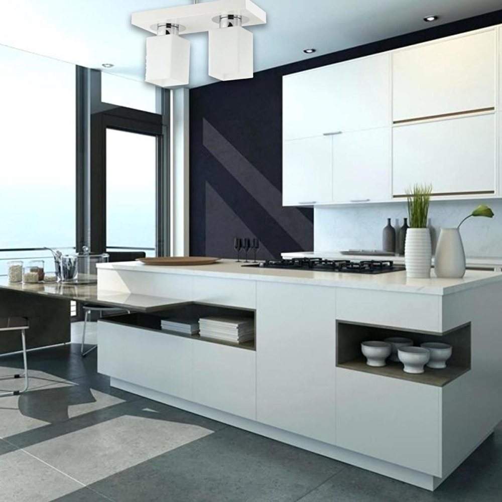 Apliqa Kare 2li Modern Plafonyer Genç Odası Mutfakyatak Odası Avize görseli 5