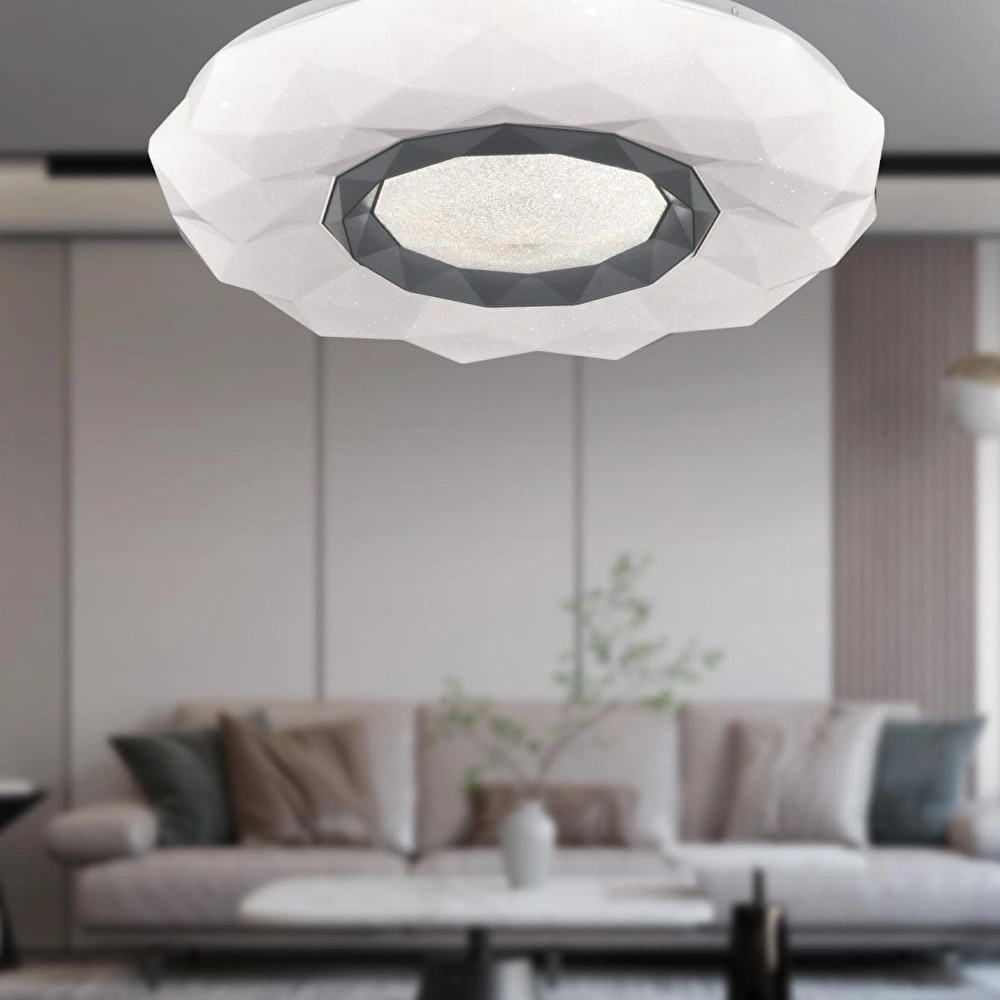 Apliqa Paris Tekli Beyaz 3 Renkli 61 Watt Ledli Modern Oturma Odası, Koridor, Salon Led Avize görseli 1